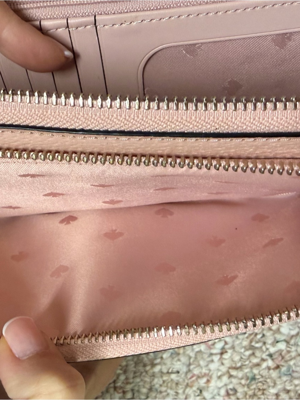kate spade Black and Blush Pink Leather Wristlet Clutch - Picture 7 of 10